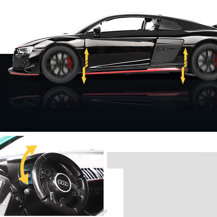 Audi R8 V10 Scale Model Diecast Metalcar - All Size