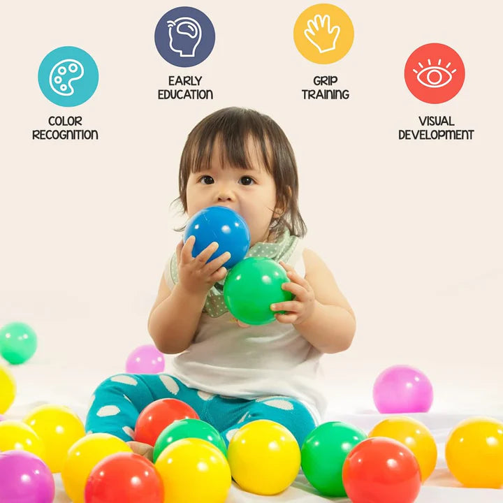 Pool Ball 6 Cm Colorful Small Plastic Balls Safe Soft Ball For Baby Playing Items Indoor Easy To Grasp | Bpa-Free, Non-Toxic Ball