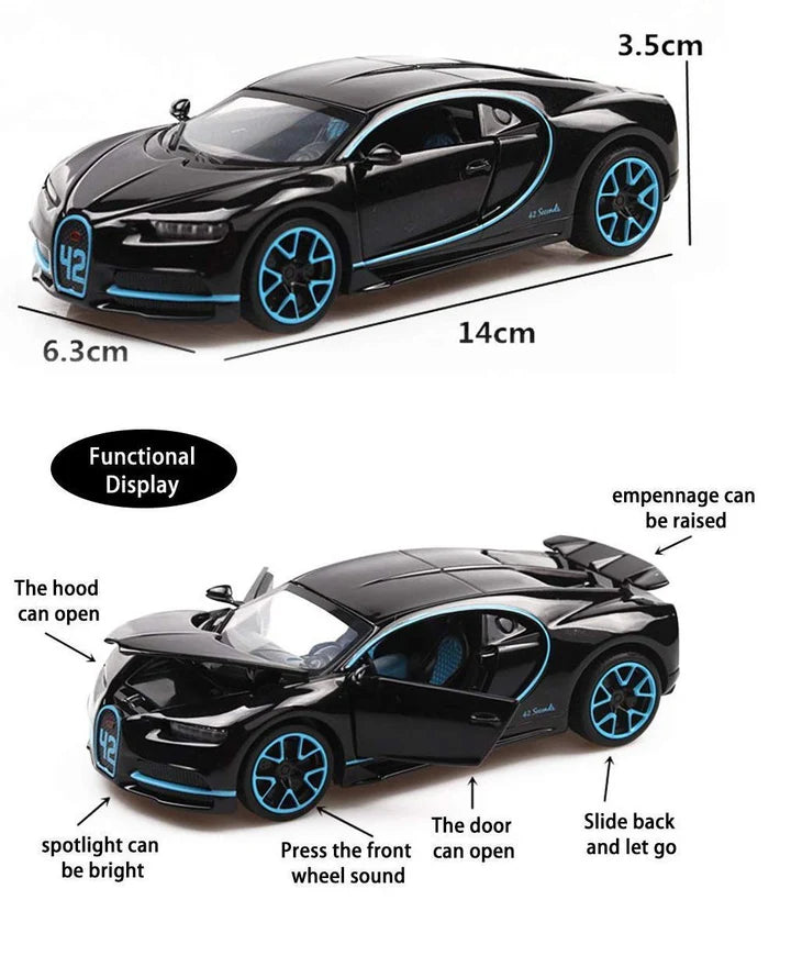 Bugatti Chiiron Scale Model Diecast Metalcar - All Size