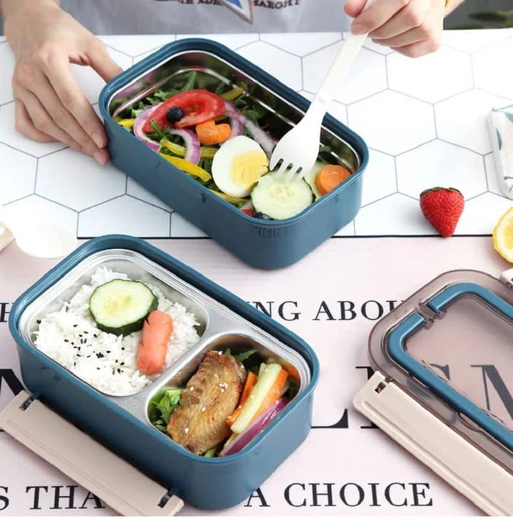 Thermoware Lunch Box with Stainless Steel Inner Case Fork & Spoon 650 ml