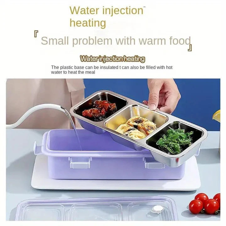 Steel Snack & Meal Box With 3 Compartments