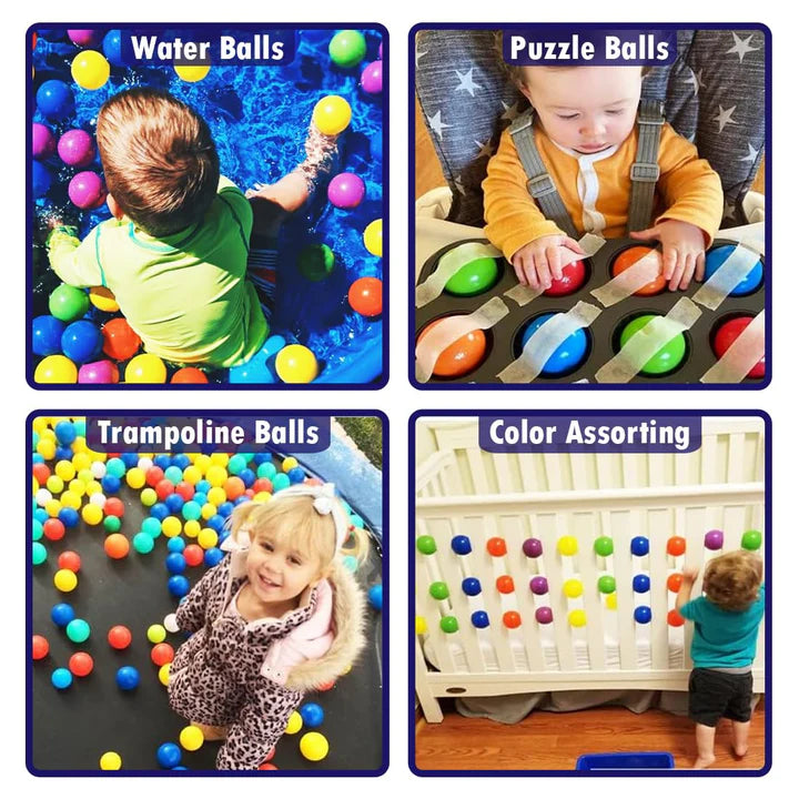 Pool Ball 6 Cm Colorful Small Plastic Balls Safe Soft Ball For Baby Playing Items Indoor Easy To Grasp | Bpa-Free, Non-Toxic Ball
