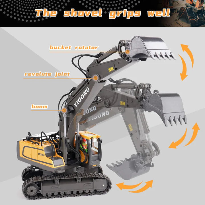 EXCAVATOR TOYS FOR BOYS 3-5 YEAR OLD REMOTE CONTROL DIGGER CONSTRUCTION TOYS RC VEHICLES TRACTOR SANDBOX TRUCK FOR BOYS 5-7 YEAR OLD