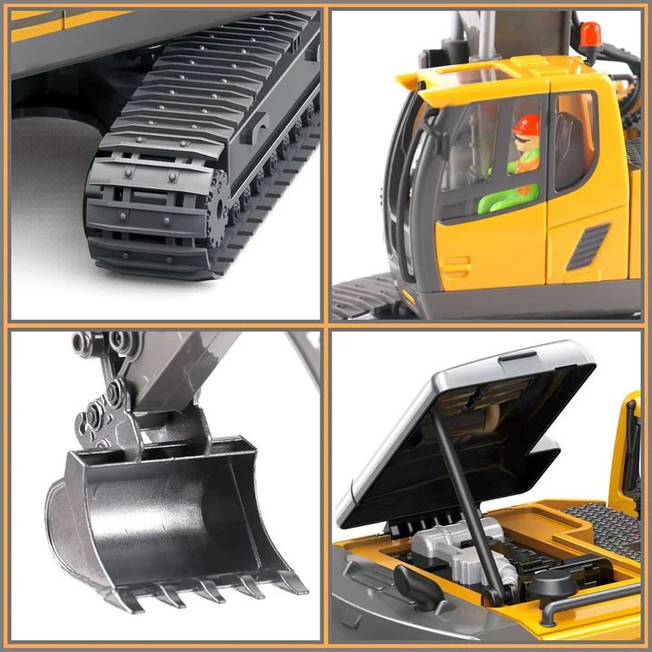 EXCAVATOR TOYS FOR BOYS 3-5 YEAR OLD REMOTE CONTROL DIGGER CONSTRUCTION TOYS RC VEHICLES TRACTOR SANDBOX TRUCK FOR BOYS 5-7 YEAR OLD