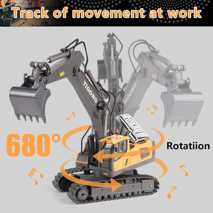 EXCAVATOR TOYS FOR BOYS 3-5 YEAR OLD REMOTE CONTROL DIGGER CONSTRUCTION TOYS RC VEHICLES TRACTOR SANDBOX TRUCK FOR BOYS 5-7 YEAR OLD