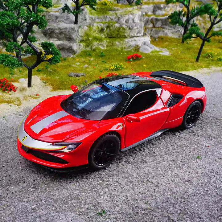 Ferrari Sf90 Scale Model Diecast Metalcar - All Size