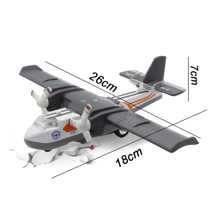 AIRCRAFT TOY DIECAST METAL ALLOY MODEL AIR PLANE MILITARY AIR FORCE SEAPLANE PULLBACK TOYS WITH LIGHTS AND SOUNDS FIGHTER JET FOR KIDS BOY GIRLS CHILDREN