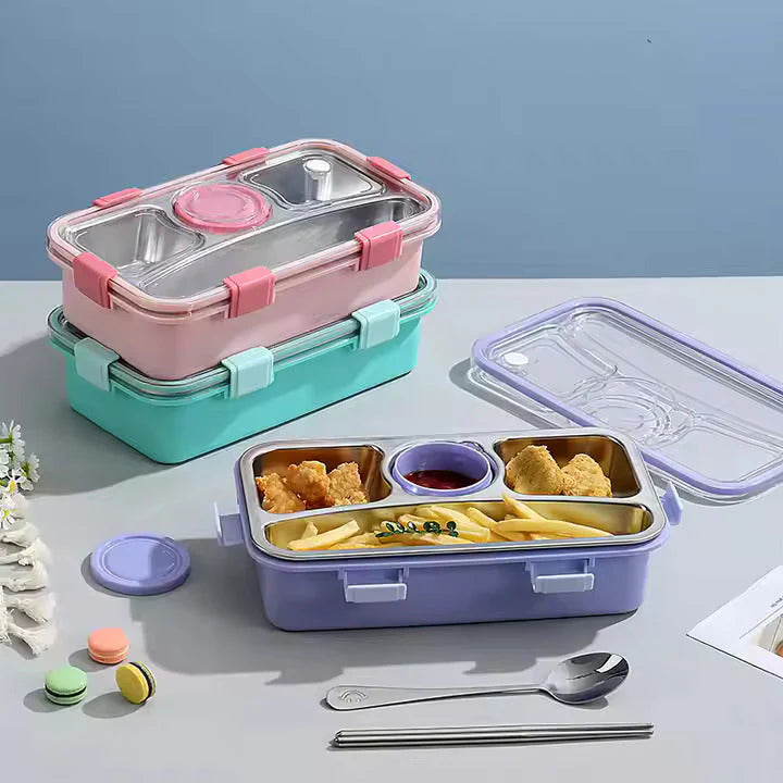4 Compartment Airtight Tiffin Box With Bowl