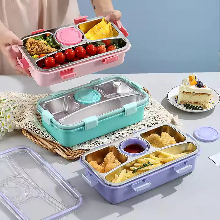 4 Compartment Airtight Tiffin Box With Bowl